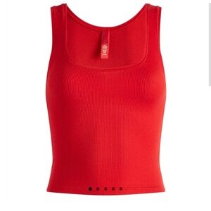 Skims Stretch Cotton Rib Tank in red size small